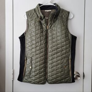 Thyme & Honey green faux leather vest